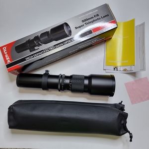 Opteka 500mm Super Telephoto F/8 Lens for Nikon T Mount High Definition HD2 NWT